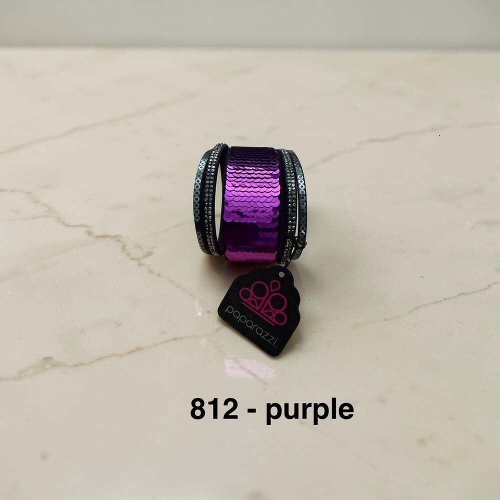 Purple Sequin Urban Wrap Bracelet 812